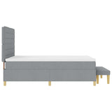 Letto a molle con materasso Grigio chiaro 140 x 190 cm Tessuto