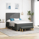 Letto a molle con testiera Grigio scuro 190 x 140 cm Tessuto