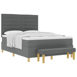 Letto a molle con testiera Grigio scuro 190 x 140 cm Tessuto