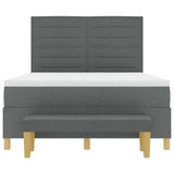 Letto a molle con testiera Grigio scuro 190 x 140 cm Tessuto