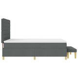 Letto a molle con testiera Grigio scuro 190 x 140 cm Tessuto