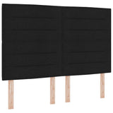 Letto a molle con testiera Nero 200 x 140 cm Tessuto