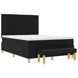 Letto a molle con testiera Nero 200 x 140 cm Tessuto
