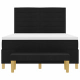 Letto a molle con testiera Nero 200 x 140 cm Tessuto