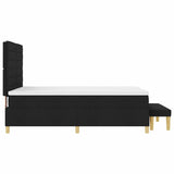 Letto a molle con testiera Nero 200 x 140 cm Tessuto