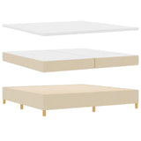 Letto a molle con materasso Crema 200 x 200 cm Tessuto