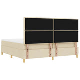 Letto a molle con materasso Crema 200 x 200 cm Tessuto