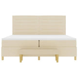 Letto a molle con materasso Crema 200 x 200 cm Tessuto