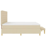 Letto a molle con materasso Crema 200 x 200 cm Tessuto