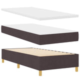 Letto a molle con materasso Marrone scuro 80 x 200 cm Tessuto