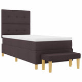 Letto a molle con materasso Marrone scuro 80 x 200 cm Tessuto
