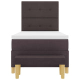 Letto a molle con materasso Marrone scuro 80 x 200 cm Tessuto