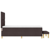 Letto a molle con materasso Marrone scuro 80 x 200 cm Tessuto