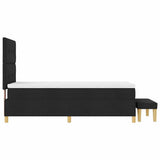 Letto a molle con testiera Nero 190 x 90 cm Tessuto