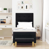 Letto a molle con testiera Nero 200 x 90 cm Tessuto