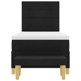 Letto a molle con testiera Nero 200 x 90 cm Tessuto