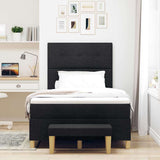 Letto a molle con materasso Nero 120 x 200 cm Tessuto