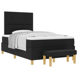 Letto a molle con materasso Nero 120 x 200 cm Tessuto