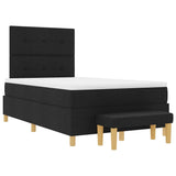 Letto a molle con materasso Nero 120 x 200 cm Tessuto