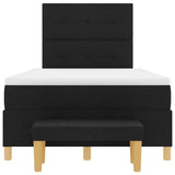 Letto a molle con materasso Nero 120 x 200 cm Tessuto