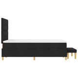Letto a molle con materasso Nero 120 x 200 cm Tessuto