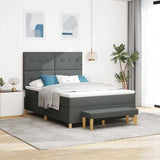 Letto a molle con testiera Grigio scuro 190 x 140 cm Tessuto