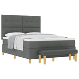 Letto a molle con testiera Grigio scuro 190 x 140 cm Tessuto