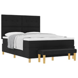 Letto a molle con testiera Nero 200 x 140 cm Tessuto