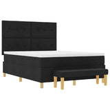 Letto a molle con testiera Nero 200 x 140 cm Tessuto