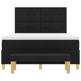 Letto a molle con testiera Nero 200 x 140 cm Tessuto