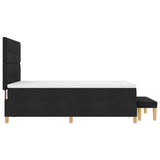 Letto a molle con testiera Nero 200 x 140 cm Tessuto