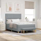 Letto a molle con testiera Grigio chiaro 200 x 160 cm Tessuto