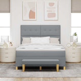 Letto a molle con testiera Grigio chiaro 200 x 160 cm Tessuto
