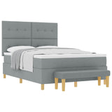 Letto a molle con testiera Grigio chiaro 200 x 160 cm Tessuto