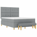 Letto a molle con testiera Grigio chiaro 200 x 160 cm Tessuto