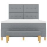 Letto a molle con testiera Grigio chiaro 200 x 160 cm Tessuto