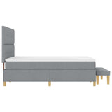 Letto a molle con testiera Grigio chiaro 200 x 160 cm Tessuto