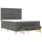 Letto a molle con testiera Grigio scuro 200 x 160 cm Tessuto