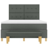 Letto a molle con testiera Grigio scuro 200 x 160 cm Tessuto
