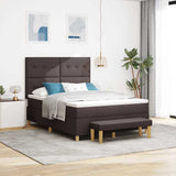 Letto a molle con testiera Marrone Scuro 200 x 160 cm Tessuto