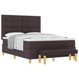 Letto a molle con testiera Marrone Scuro 200 x 160 cm Tessuto