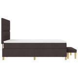 Letto a molle con testiera Marrone Scuro 200 x 160 cm Tessuto