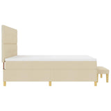 Letto a molle con testiera Crema 200 x 200 cm Tessuto