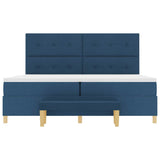Letto a molle con testiera Blu 200 x 200 cm Tessuto