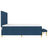 Letto a molle con testiera Blu 200 x 200 cm Tessuto