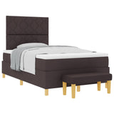 Letto a molle con testiera Marrone scuro 190 x 120 cm Tessuto