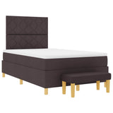 Letto a molle con testiera Marrone scuro 190 x 120 cm Tessuto