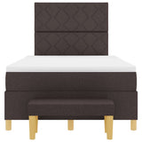 Letto a molle con testiera Marrone scuro 190 x 120 cm Tessuto