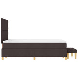 Letto a molle con testiera Marrone scuro 190 x 120 cm Tessuto