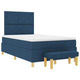 Letto a molle con materasso Blu 120 x 200 cm Tessuto